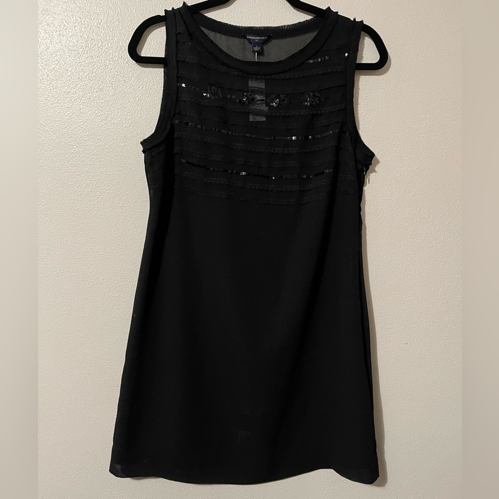 Women’s Banana Republic Black Embellished Dress sz8 NWT